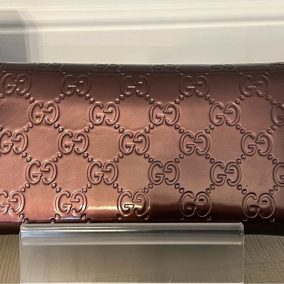 Gucci Guccissma Plum Long Wallet on Chain - Picture 8 of 13